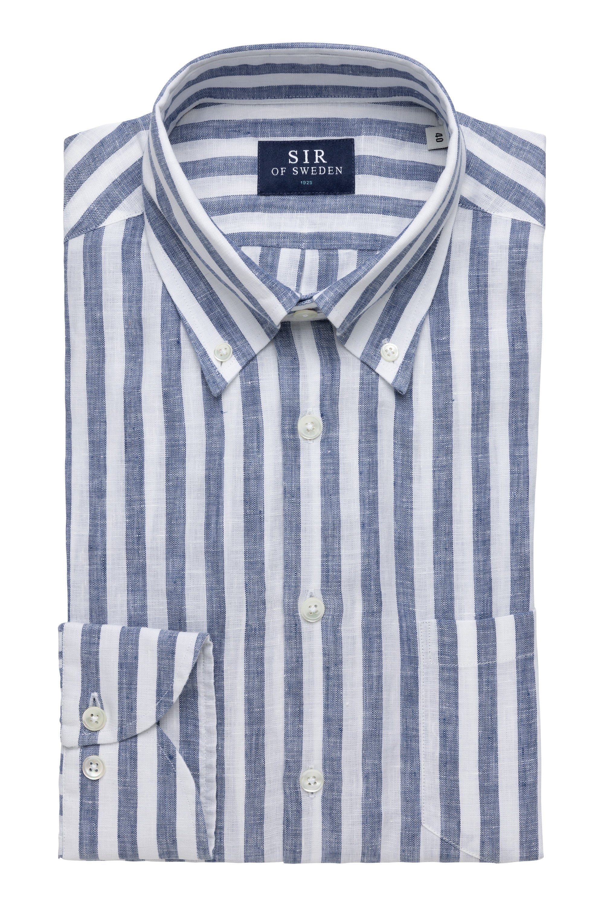 Jerry Navy Blue Striped Linen Shirt