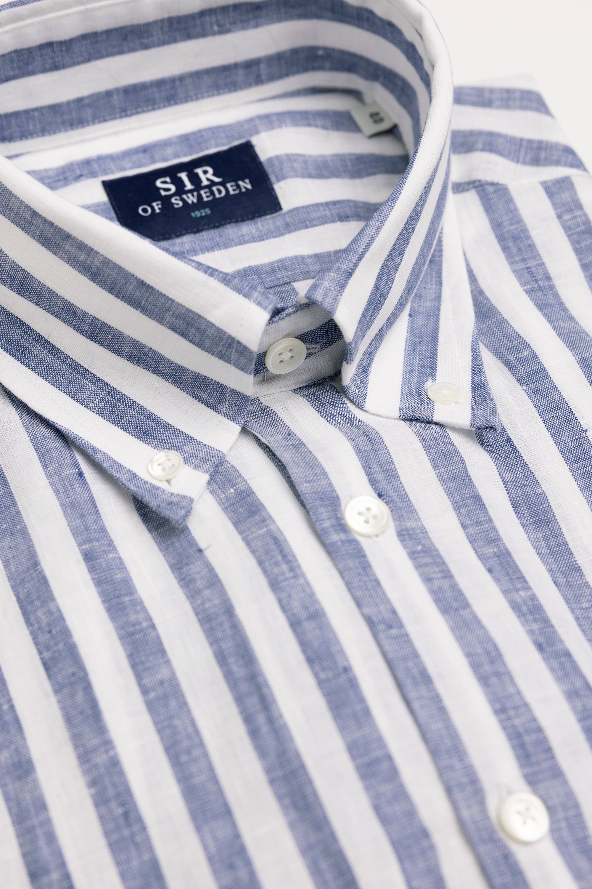 Jerry Navy Blue Striped Linen Shirt