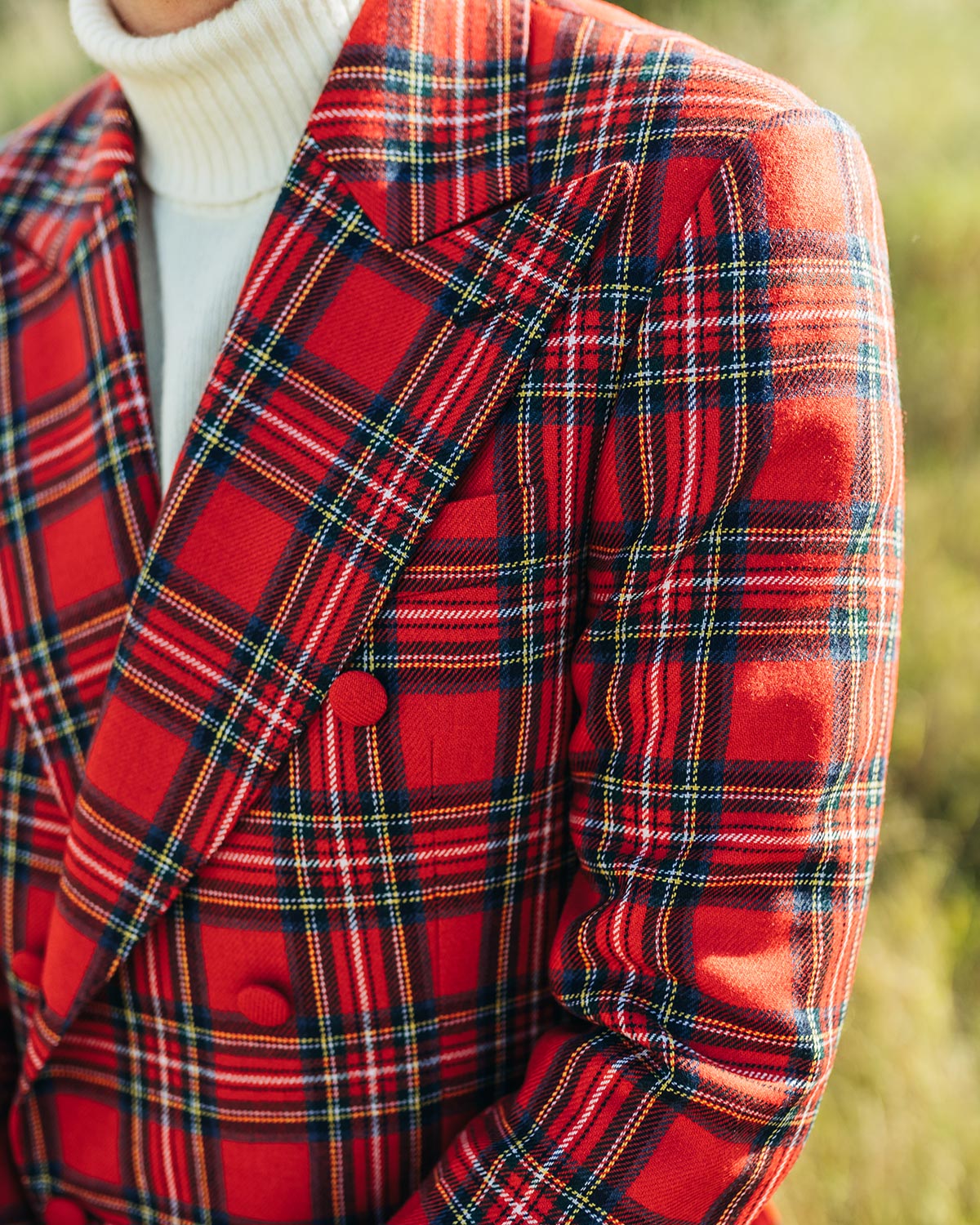 Ralph Tartan Check Double Breasted Jacket