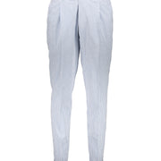 Alex Light Blue Striped Seersucker Trousers