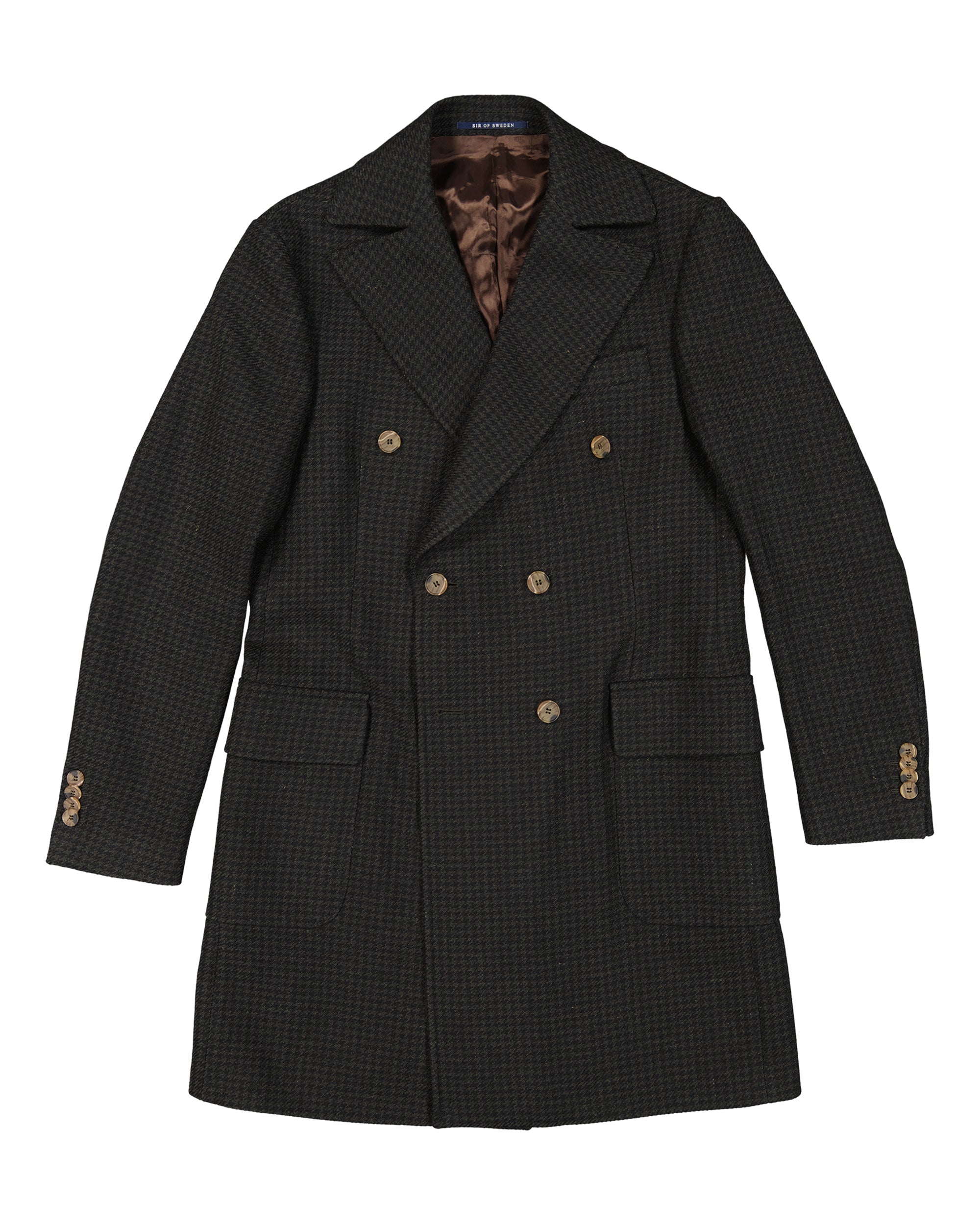Corleone Green Houndstooth Double-Breasted Polo Coat
