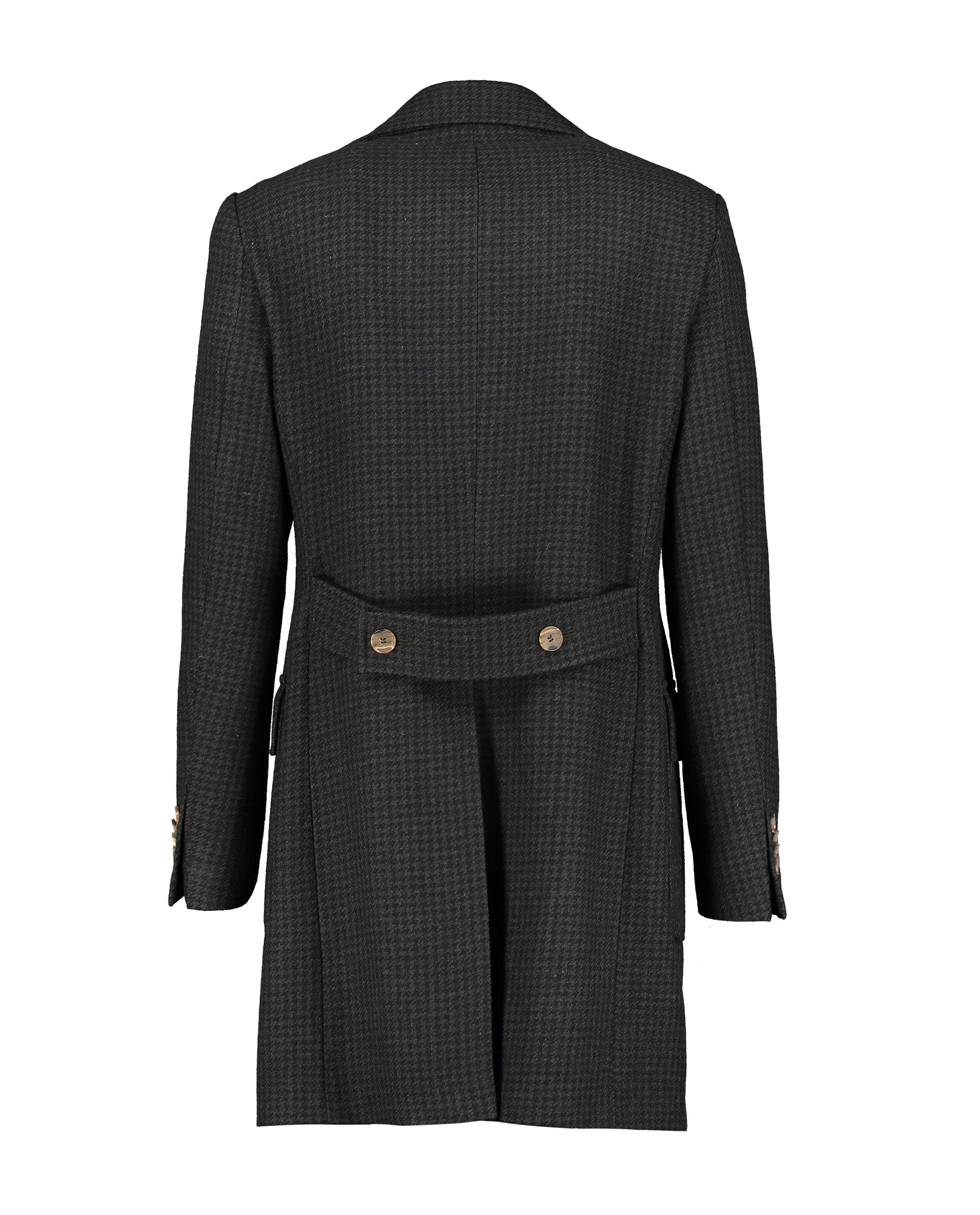 Corleone Green Houndstooth Double-Breasted Polo Coat