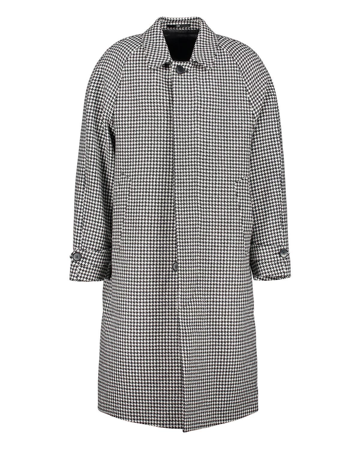 Neo Black And White Houndstooth Coat