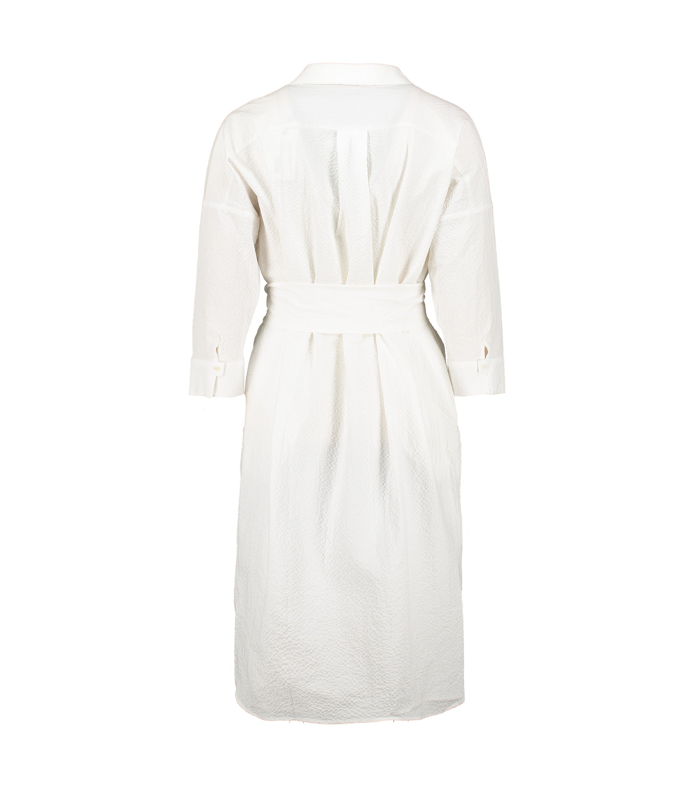 Serena White Seersucker Dress