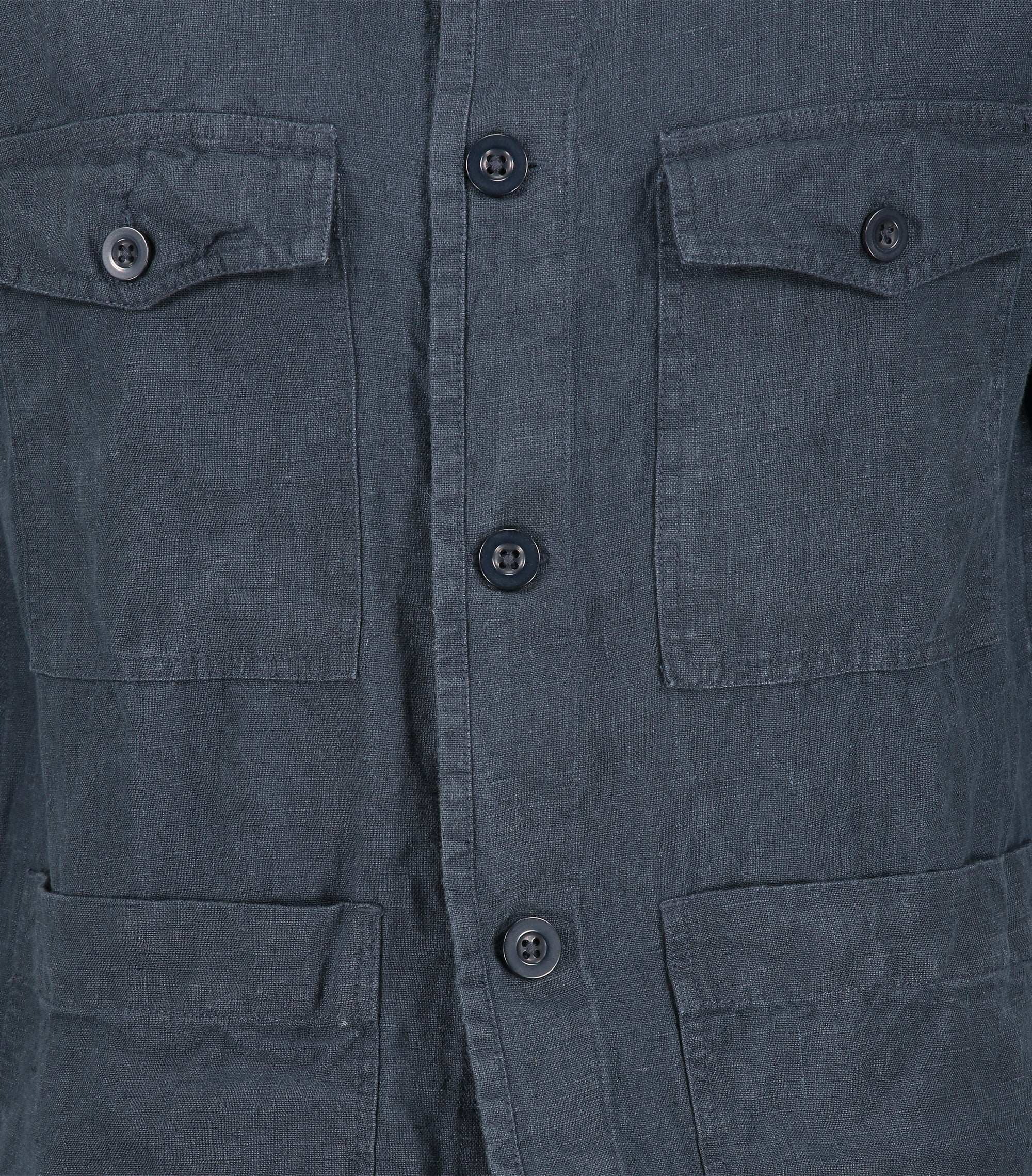 Jake Navy Linen Overshirt