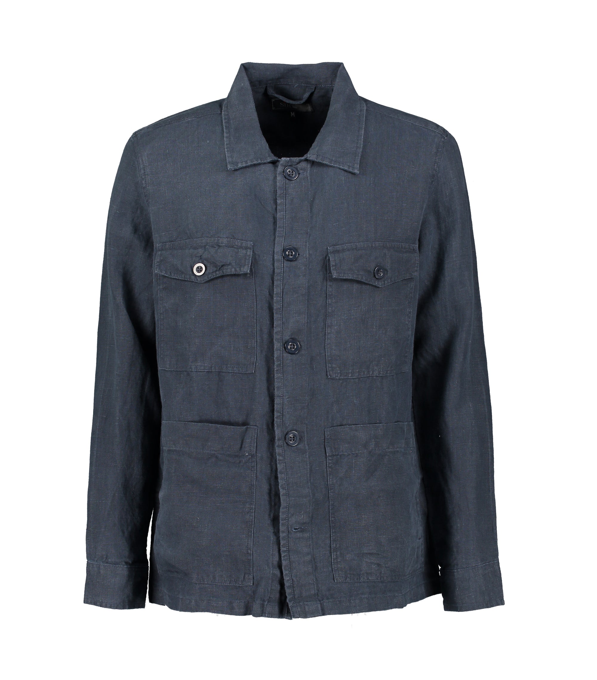Jake Navy Linen Overshirt