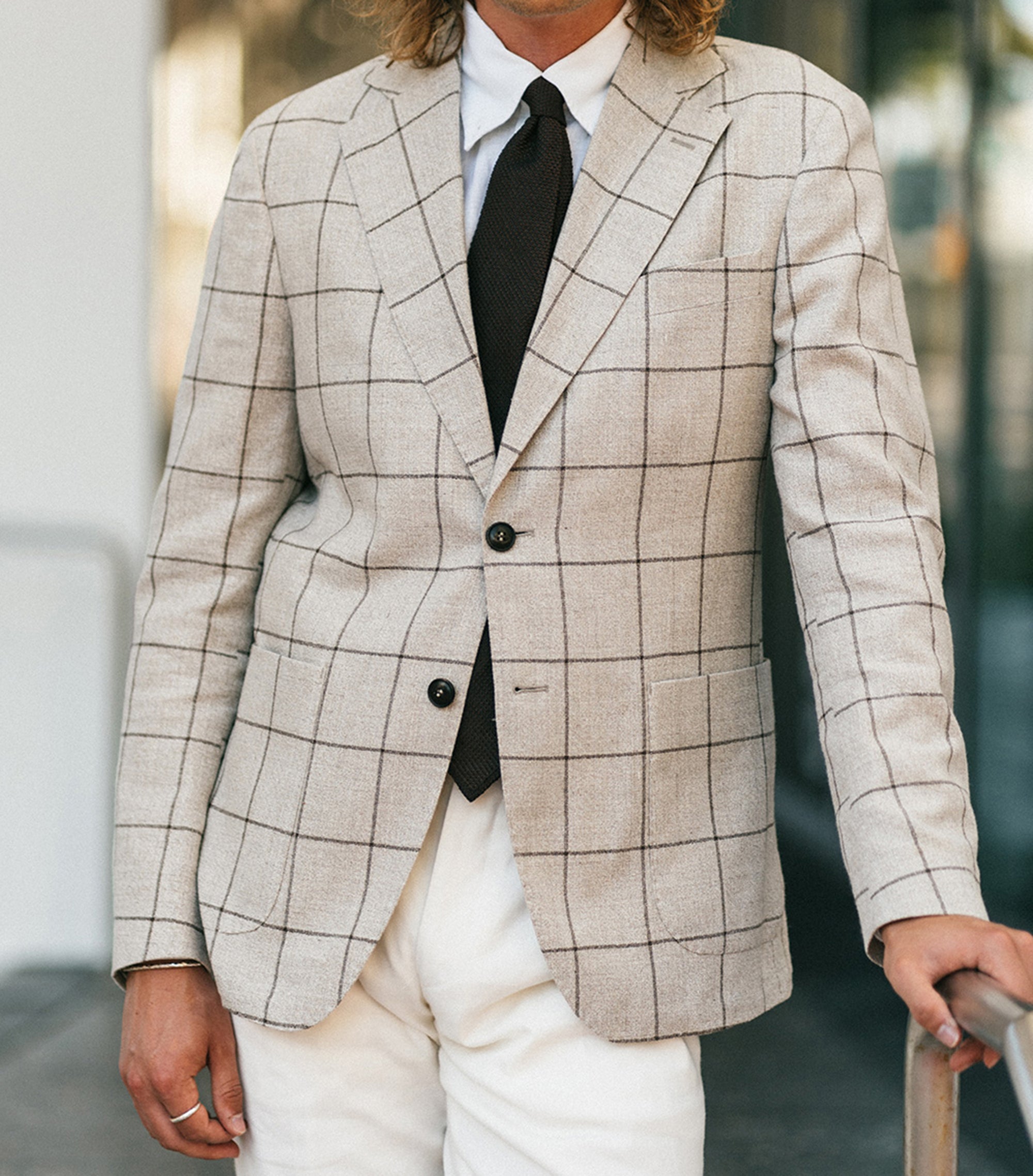 Riviera Beige Windowpane Jacket