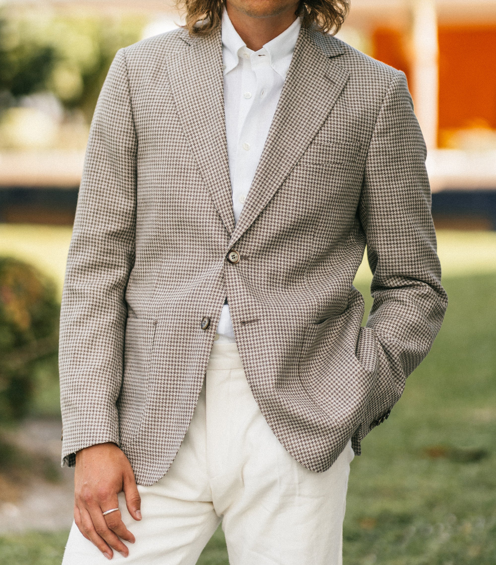 Ness Beige Houndstooth Jacket
