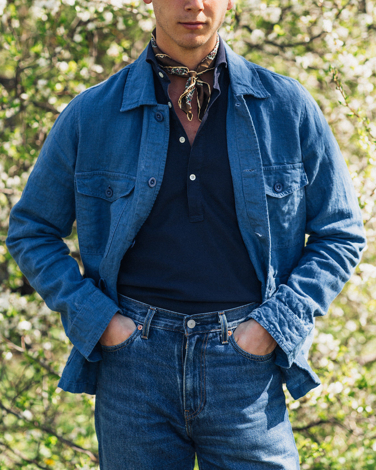Jake Blue Linen Overshirt