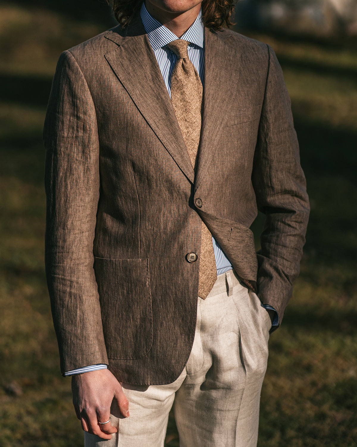 Ness Brown Linen Jacket