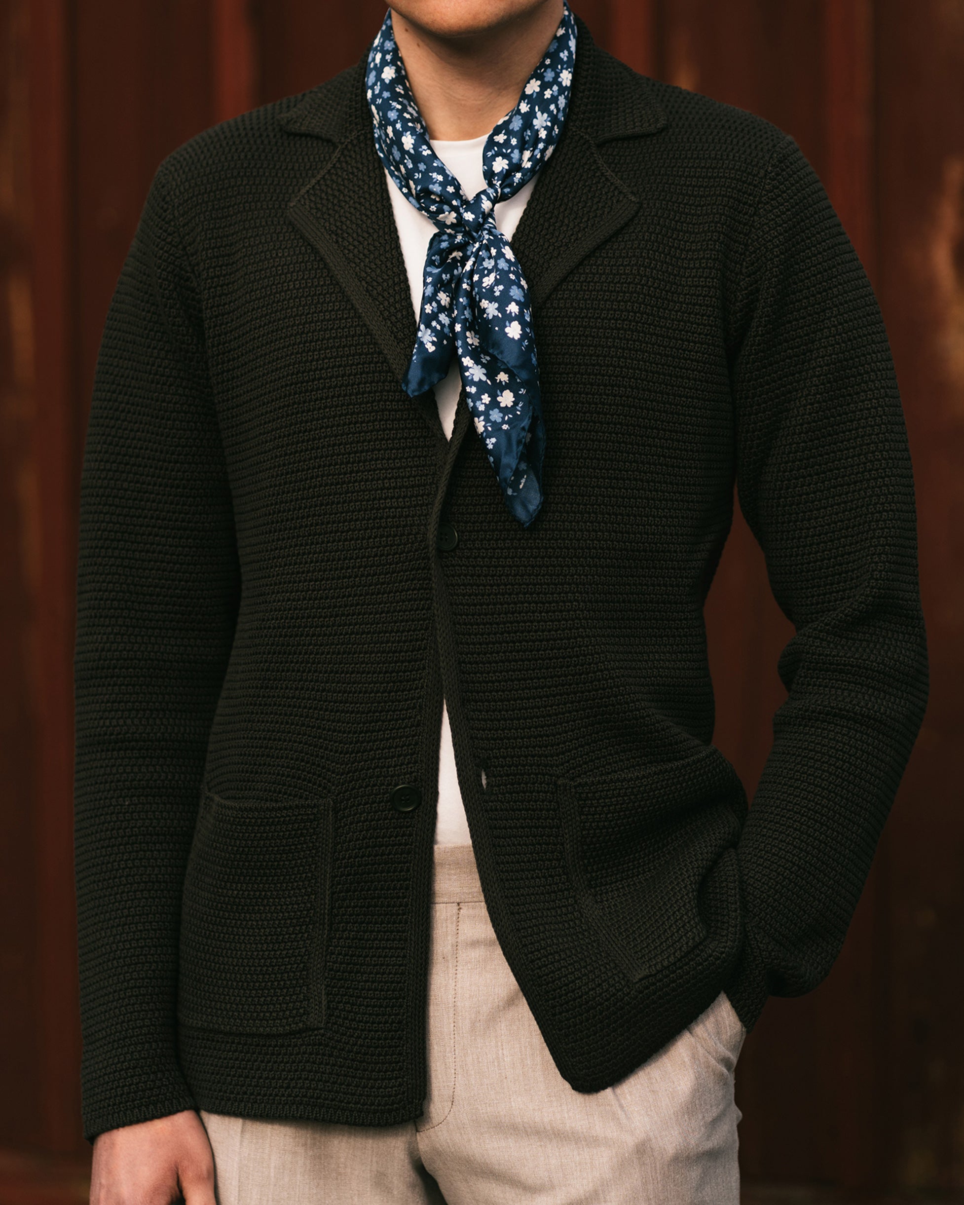 Matera Green Knitted Jersey Jacket