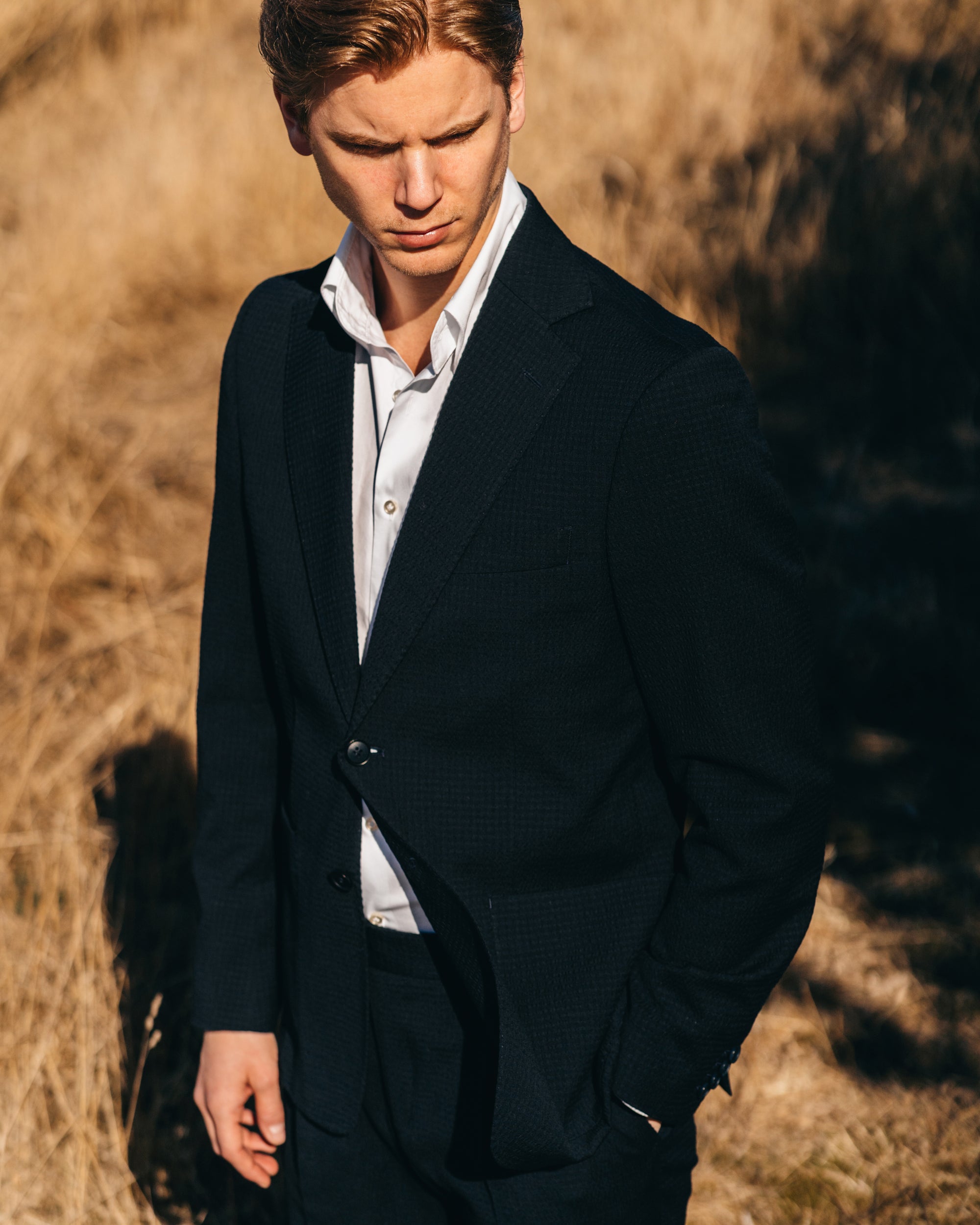 Ness Navy Seersucker Jacket