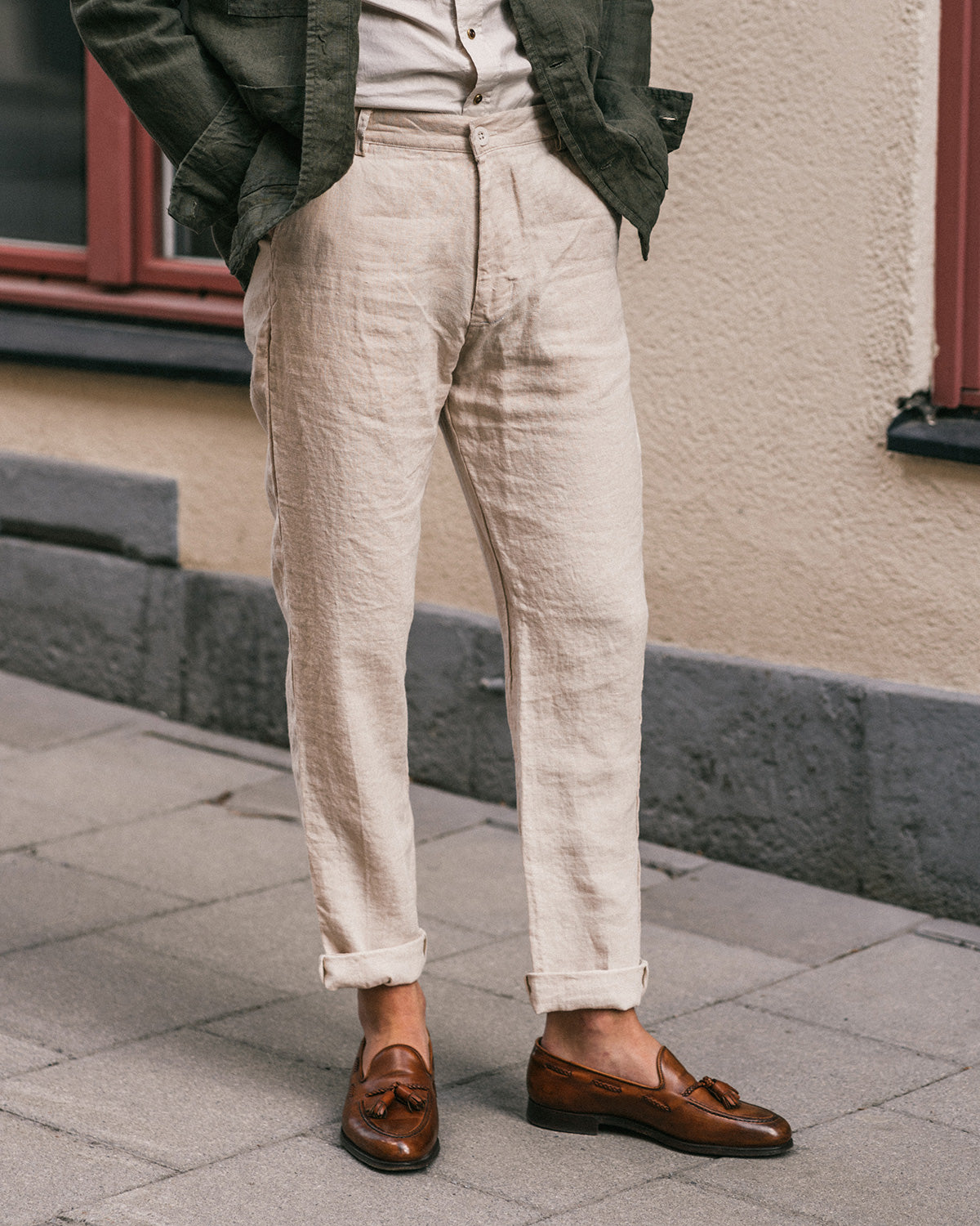 Walden Beige Linen Trousers