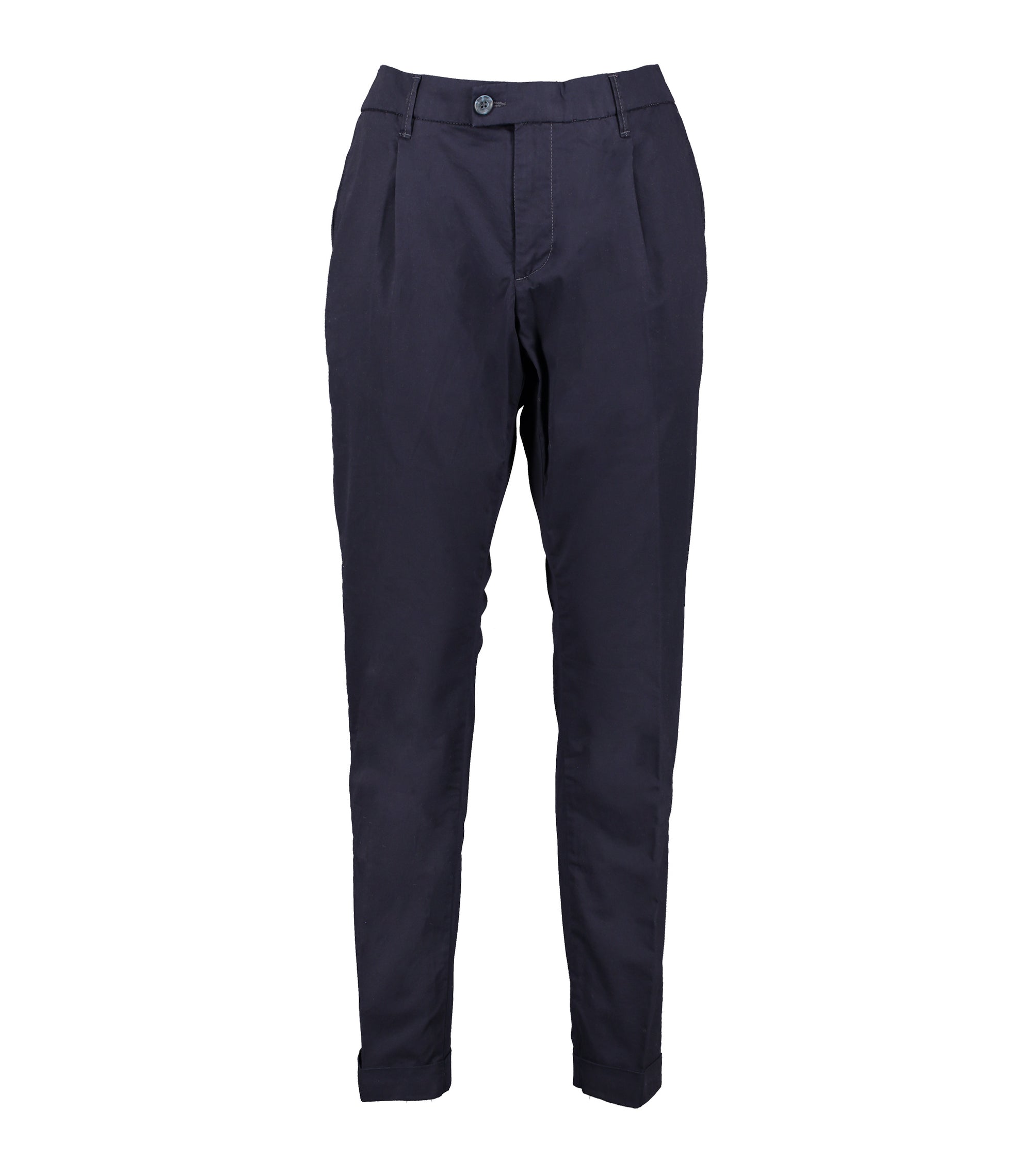 Alex Navy Cotton Stretch Trousers