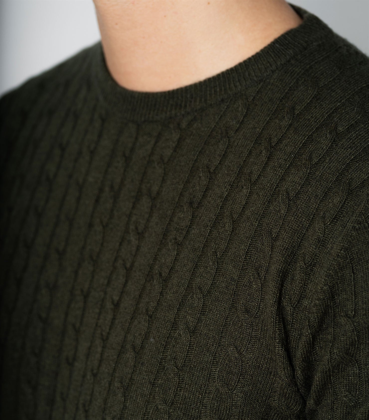 Enar Green Cable Knit Sweater