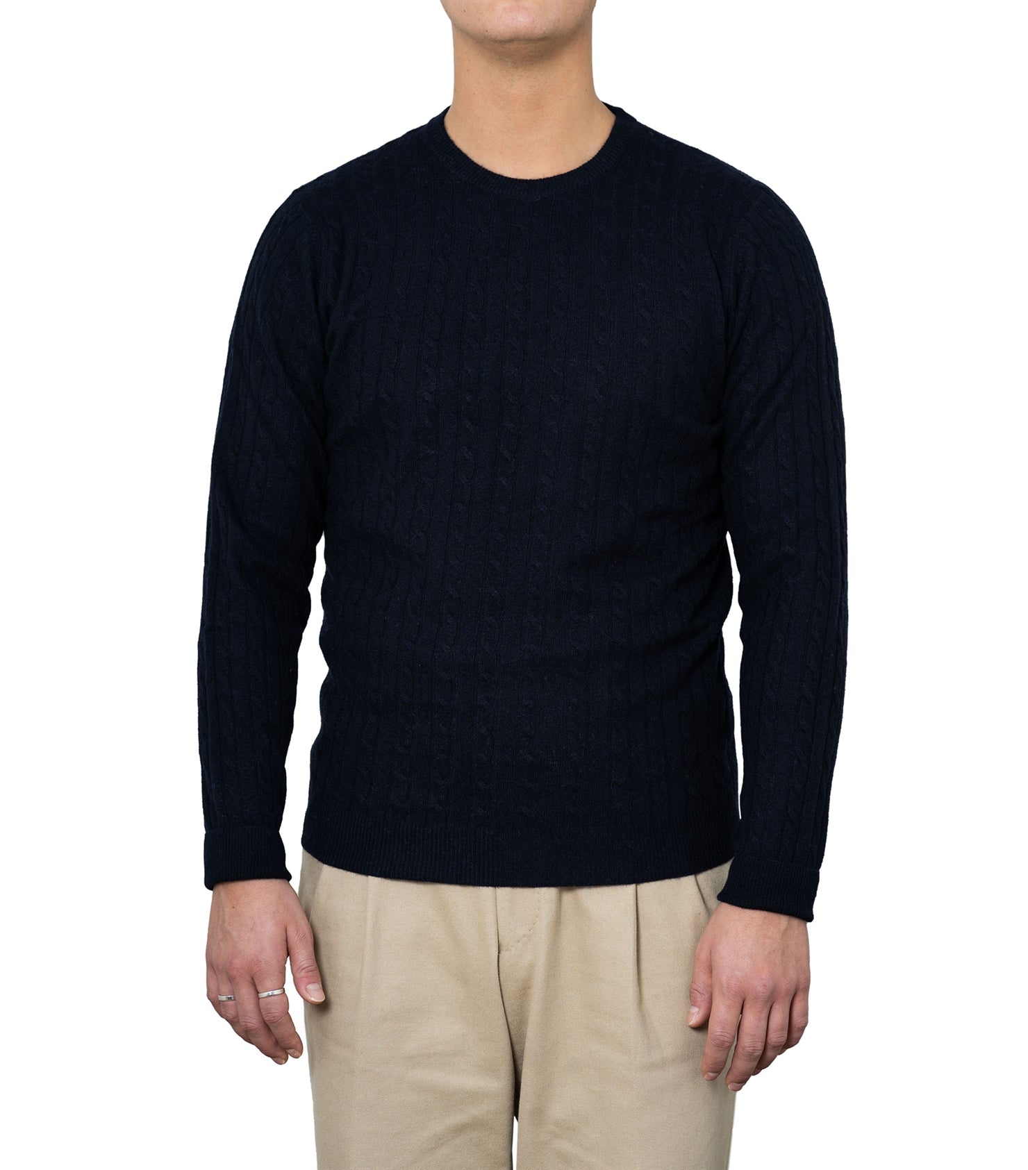 Enar Navy Cable Knit Sweater