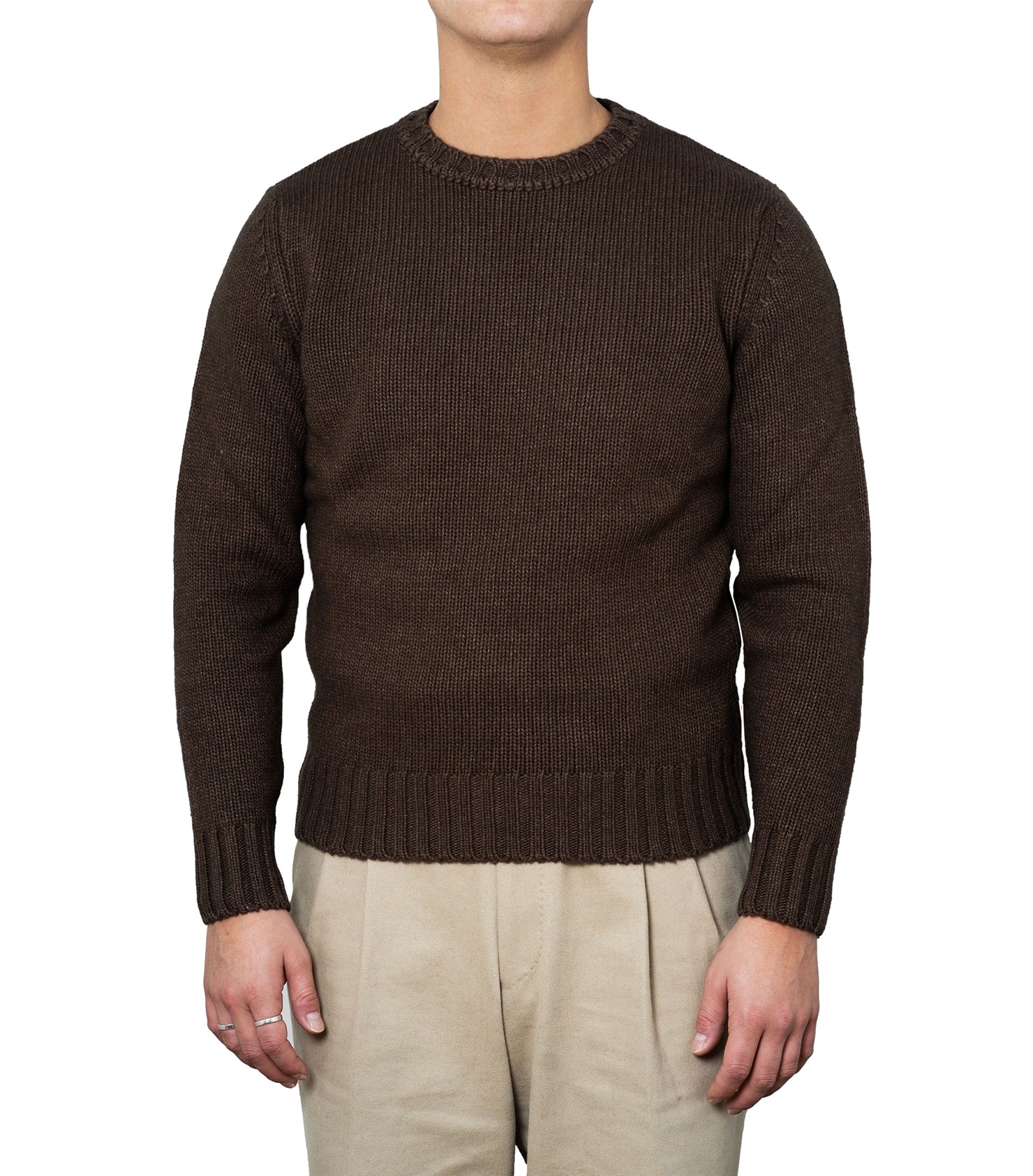 Harald Brown Heavy Knit Crewneck