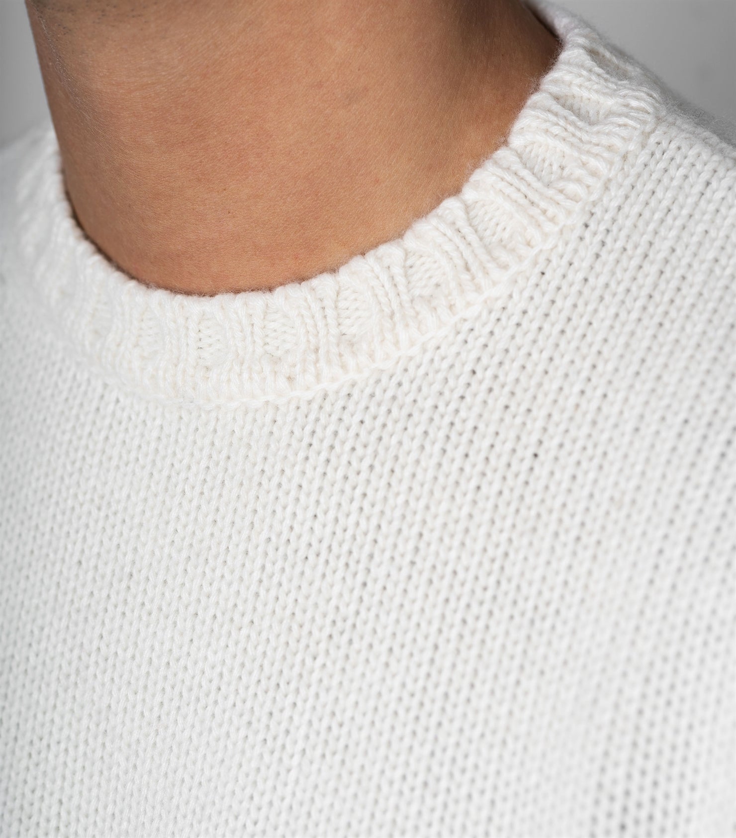 Harald White Heavy Knit Crewneck