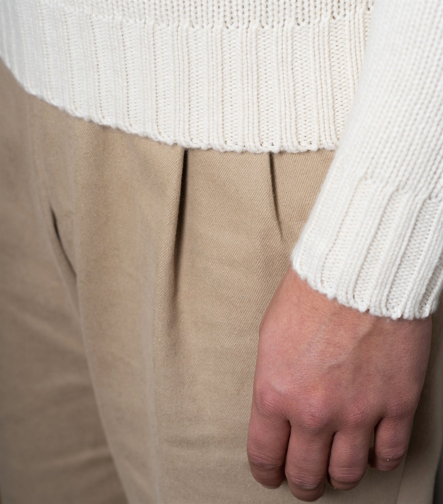 Ragnar White Heavy Knit Rollneck
