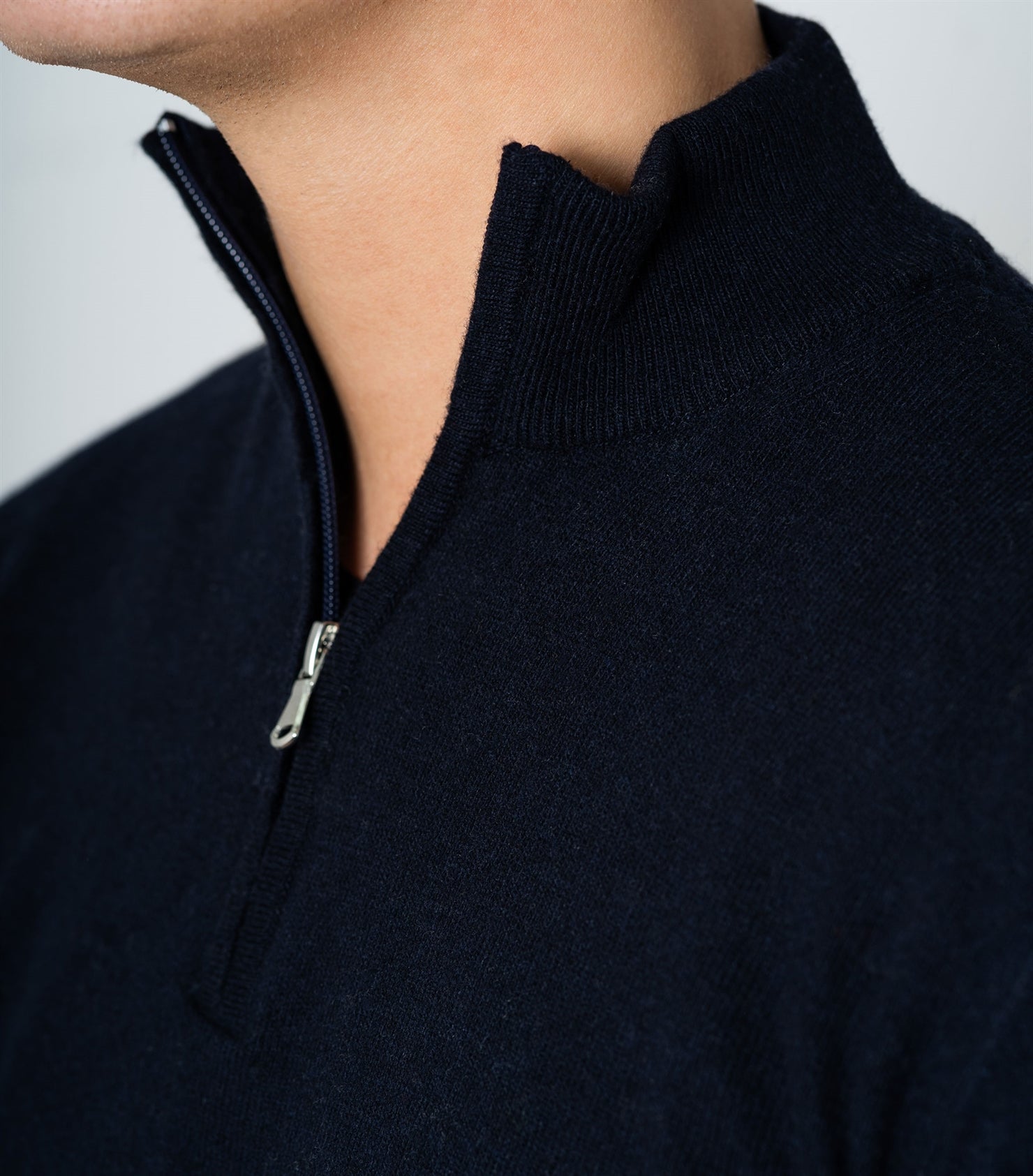 Gunvald Navy Cashwool Half Zip