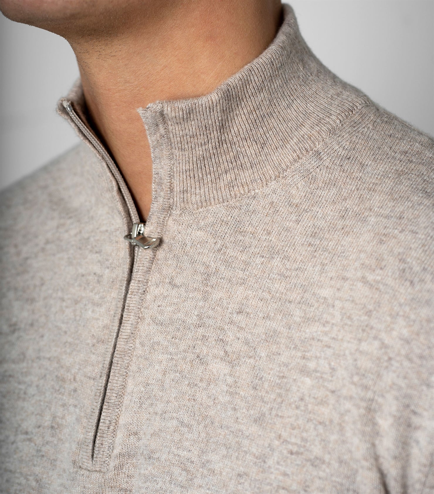 Gunvald Beige Cashwool Half Zip