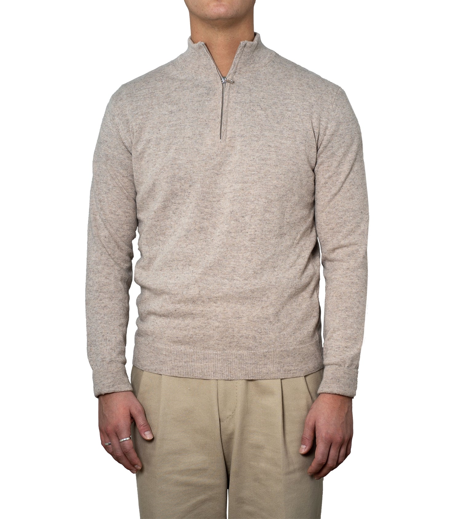 Gunvald Beige Cashwool Half Zip