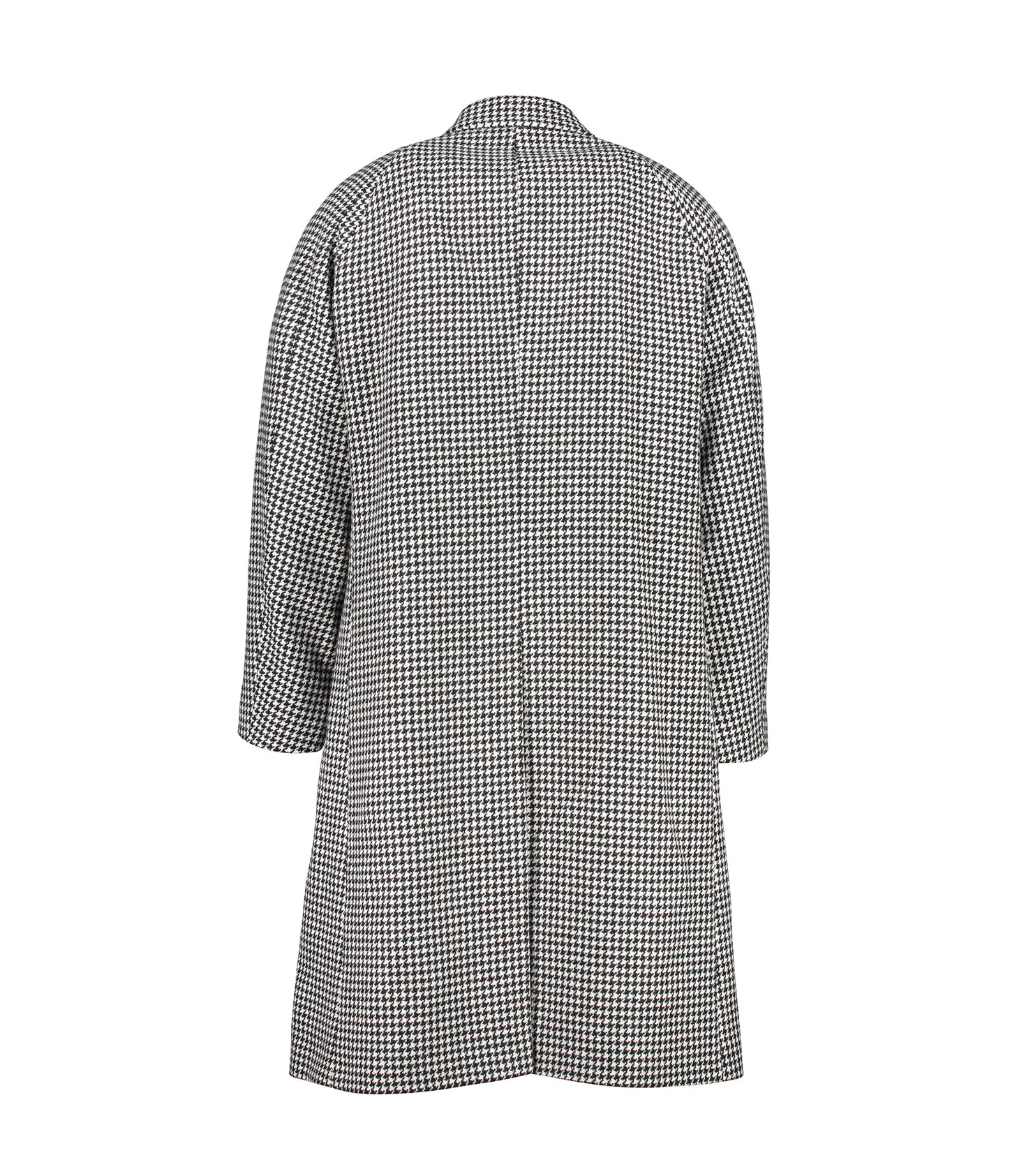 Neo Black And White Houndstooth Coat