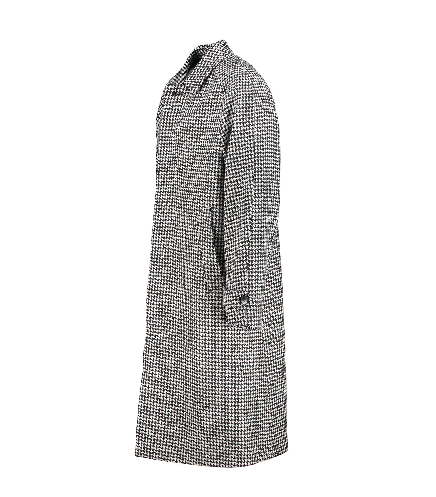 Neo Black And White Houndstooth Coat