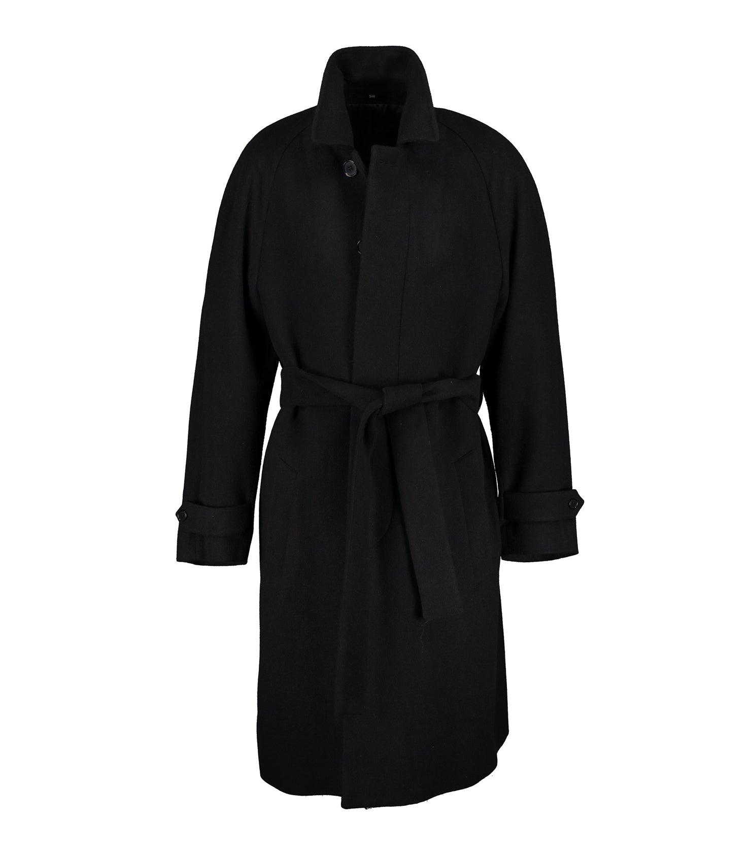 Black coat clearance with belt