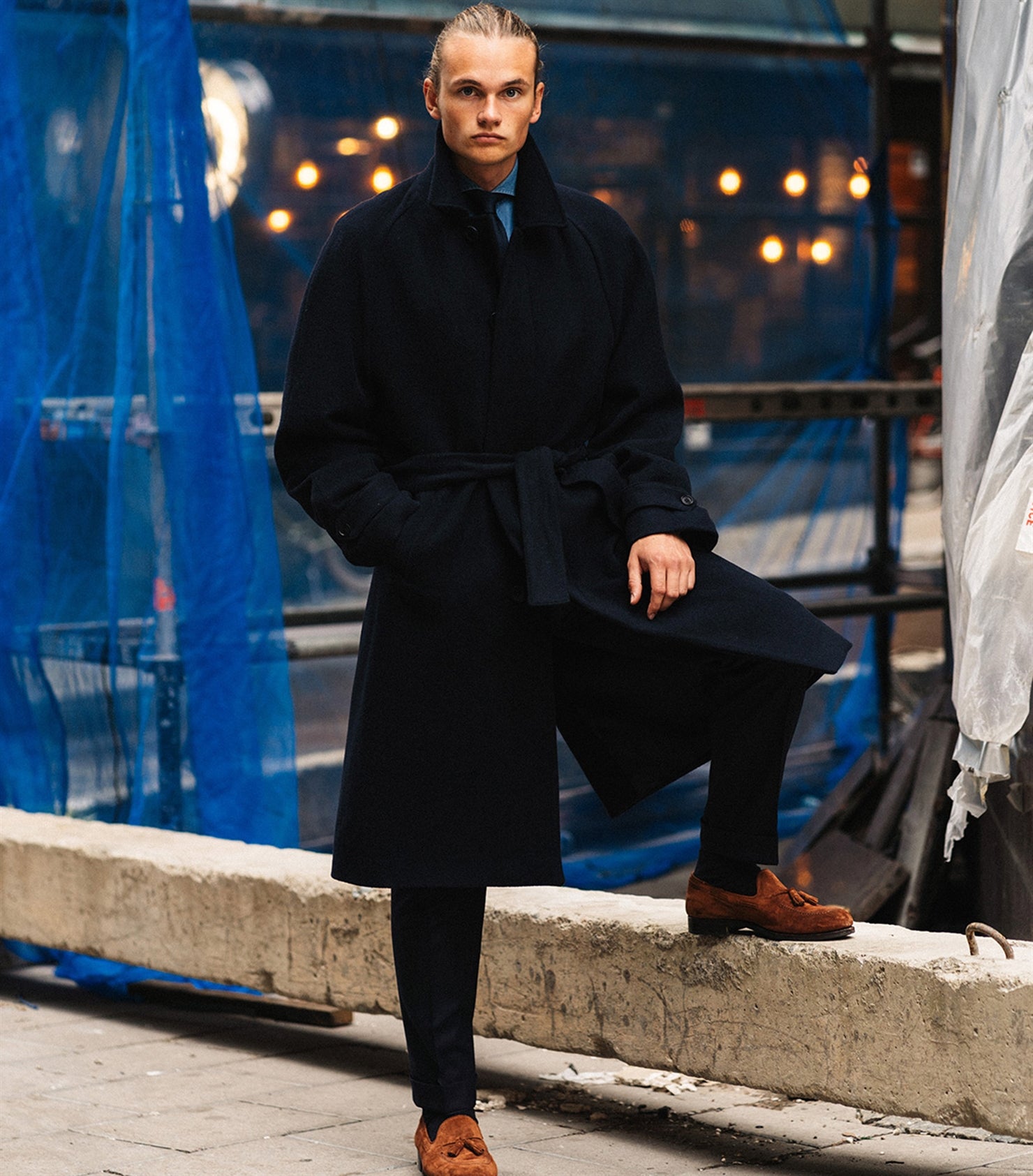 Neo Belt Navy Coat – SIR of Sweden - Main Image