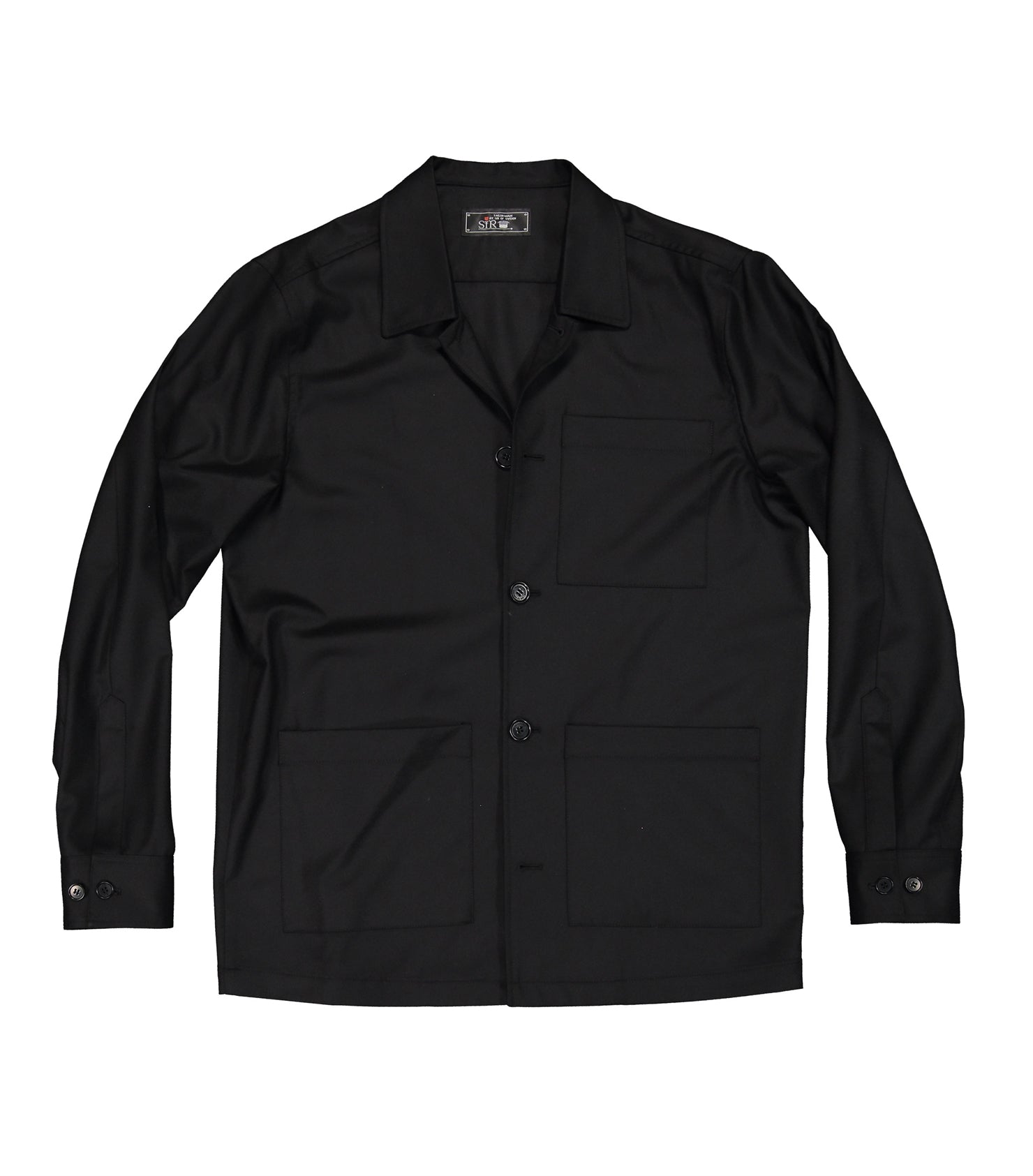 Overtown Black Flannel Shirt Jacket
