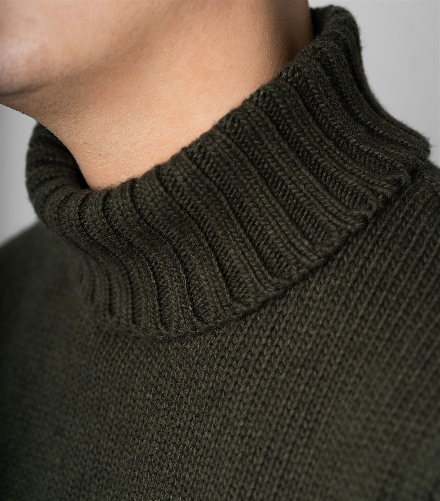 Ragnar Green Heavy Knit Rollneck