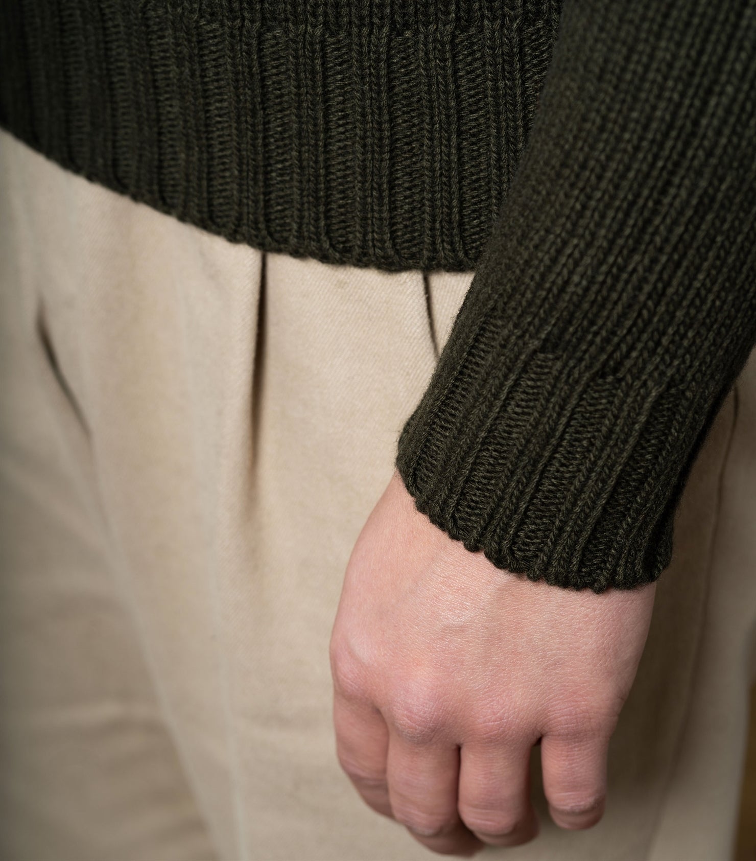 Ragnar Green Heavy Knit Rollneck