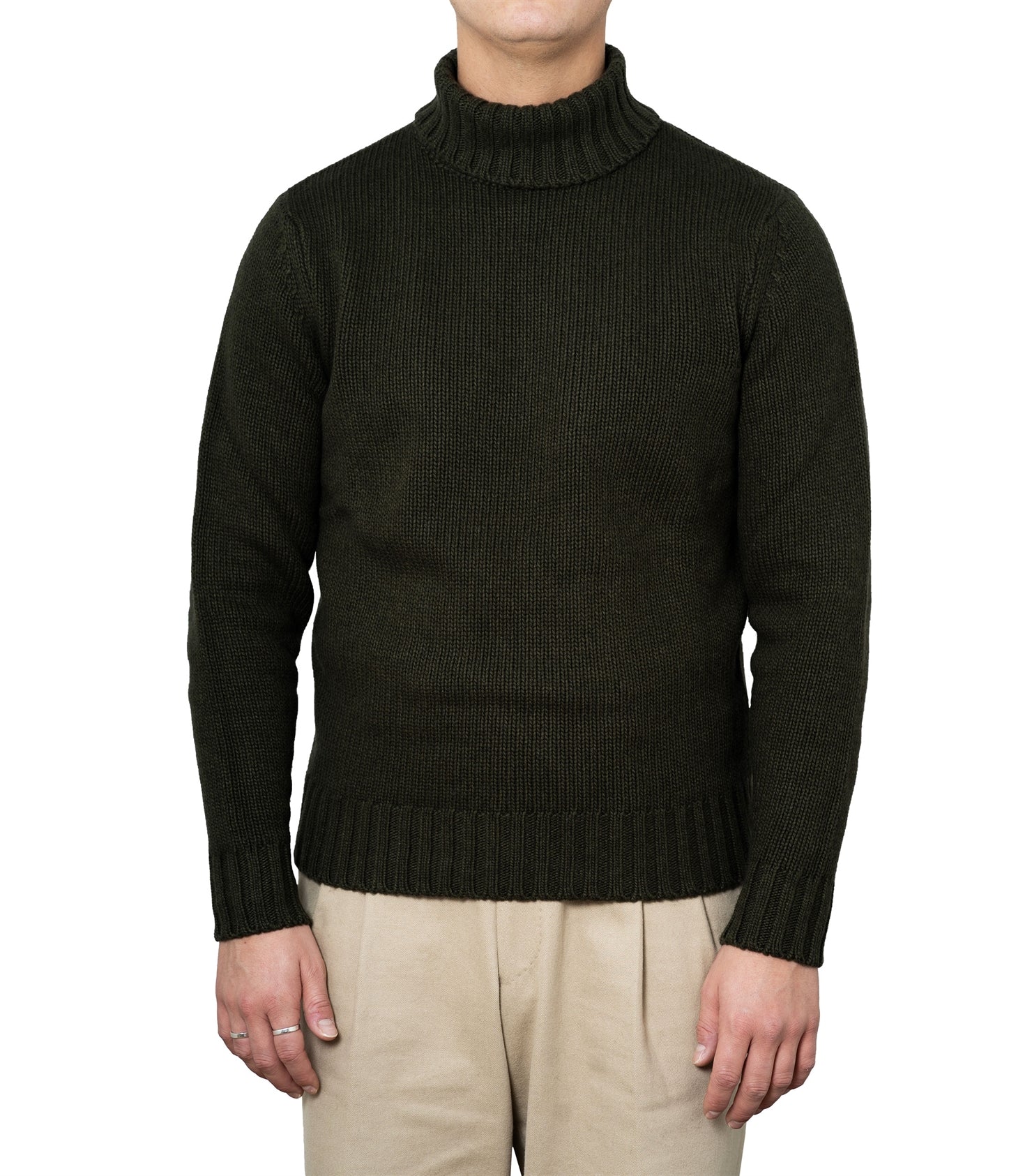 Ragnar Green Heavy Knit Rollneck