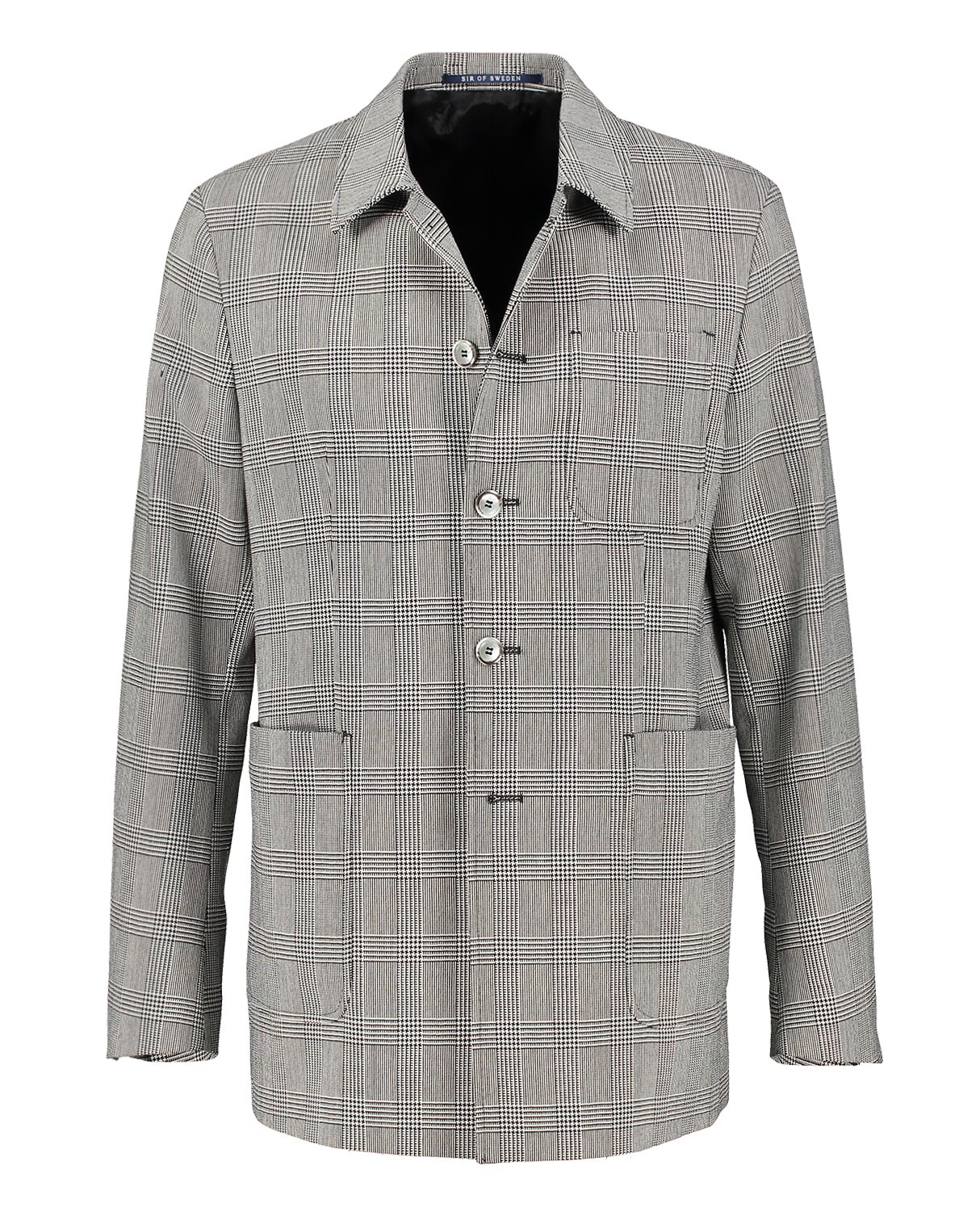 Grey glen check jacket on a white background