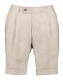 Charlie Beige Linen Shorts
