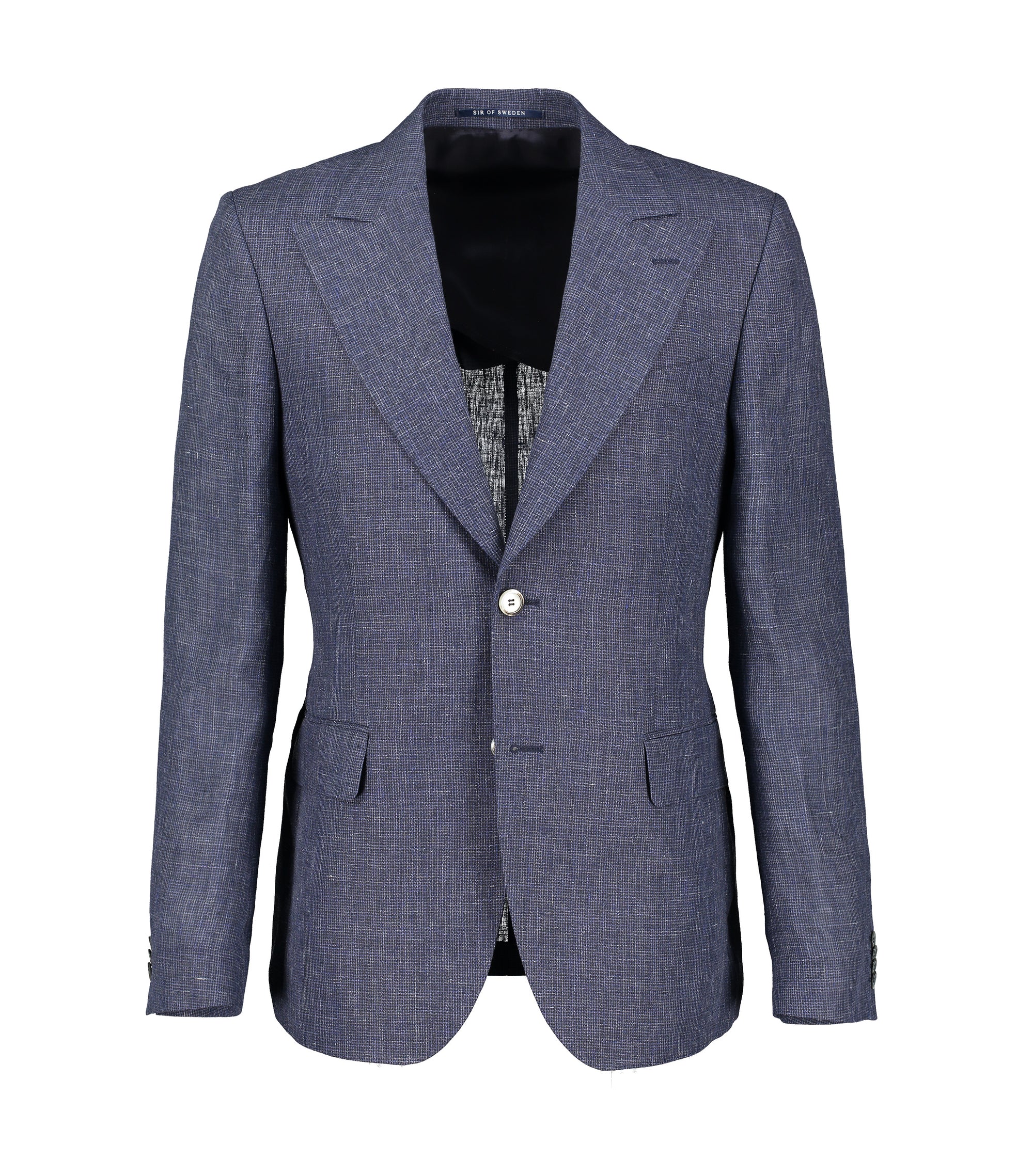 Harvey Navy Houndstooth Linen Jacket