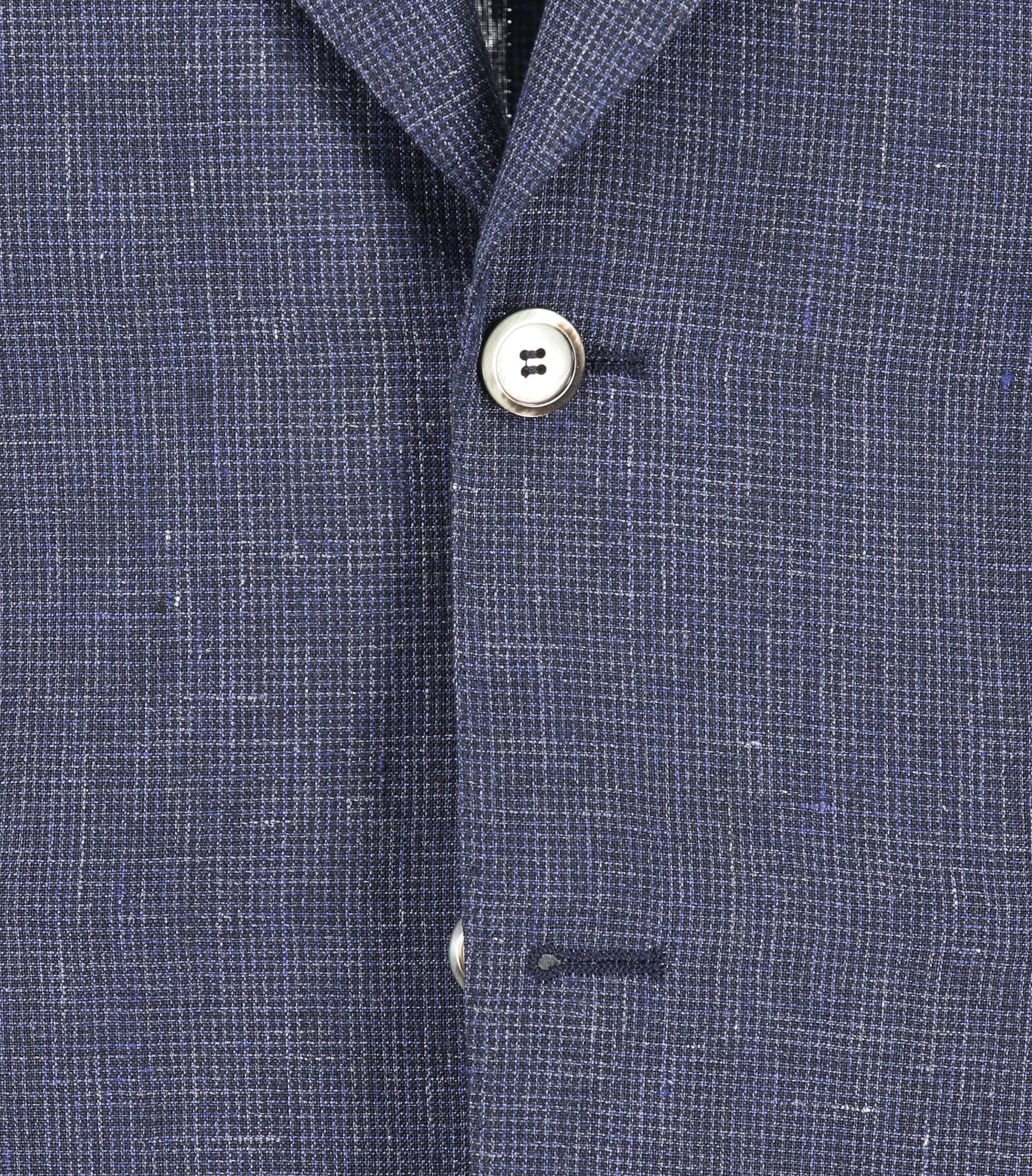 Harvey Navy Houndstooth Linen Jacket