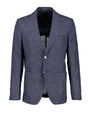 Ness Navy Houndstooth Linen Jacket