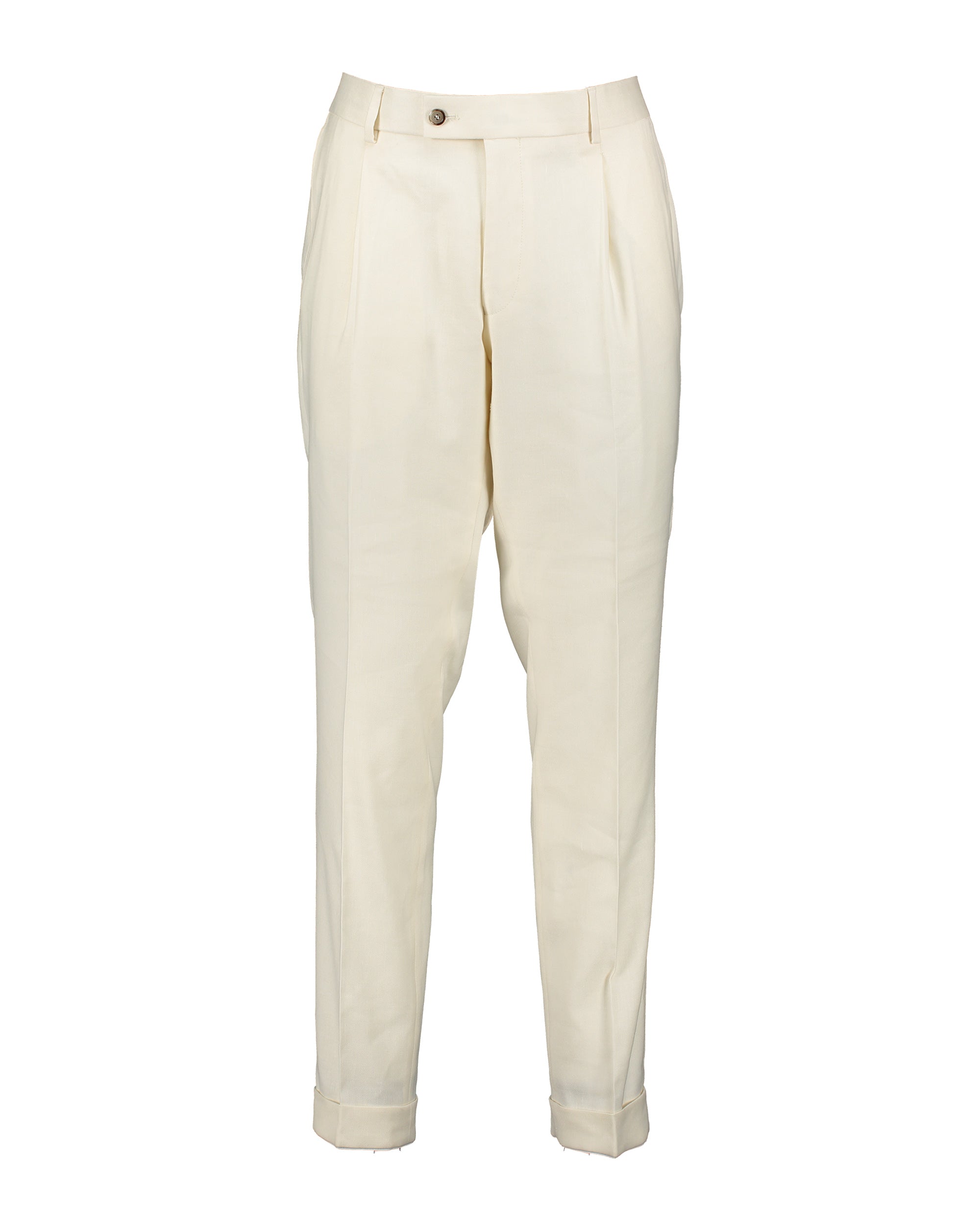 Alex Off White Linen Stretch Trousers