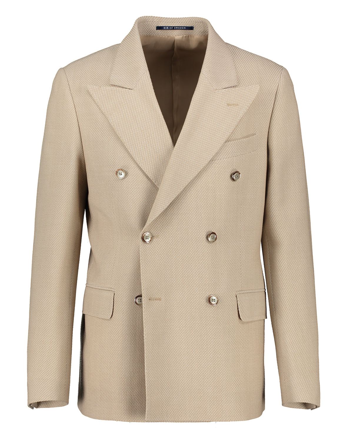 Ralph Beige Doublebreasted Peak Lapels Jacket Front