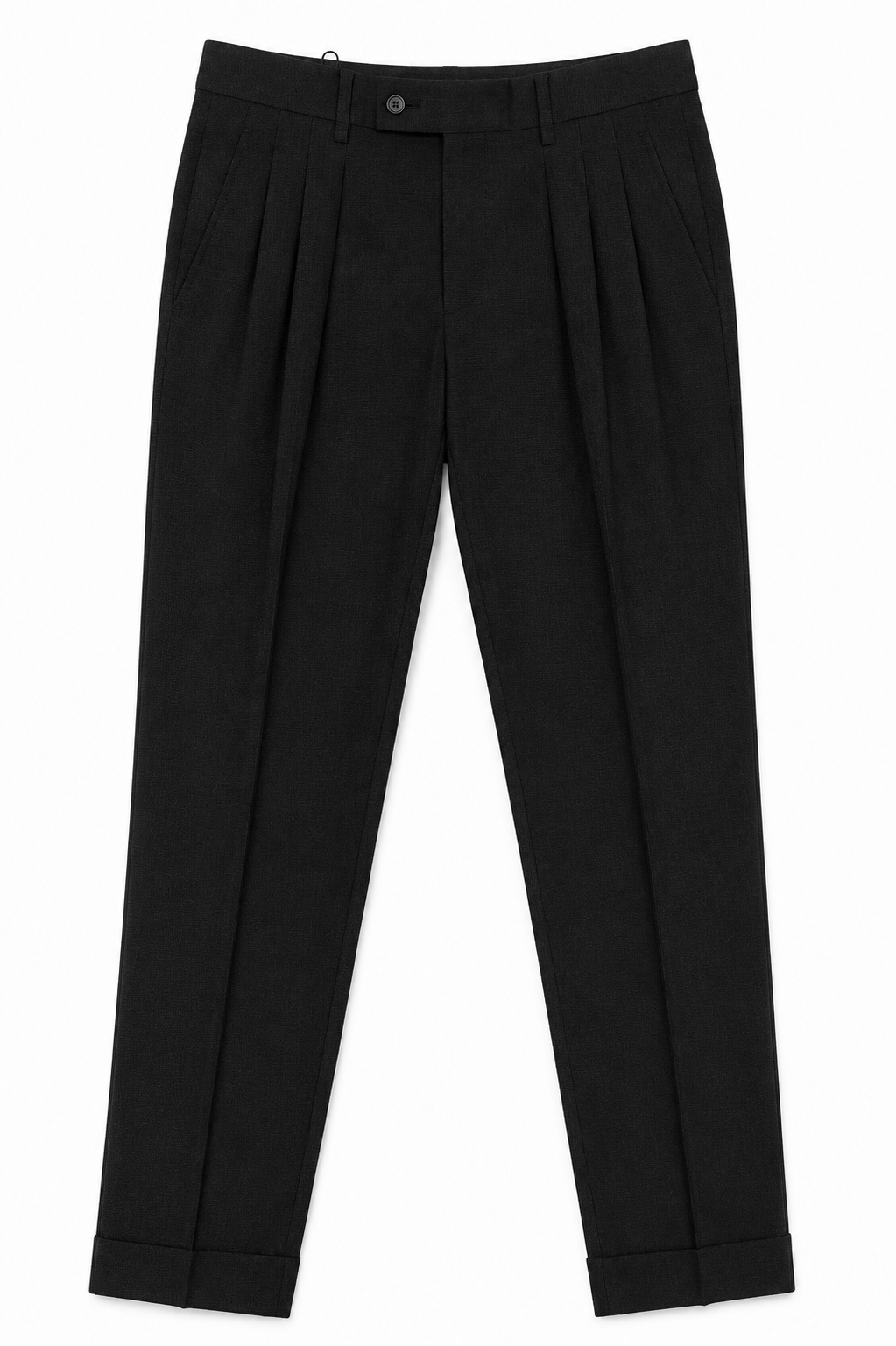 Brett Black High Twist Trousers