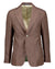 Brown blazer with a button on a white background