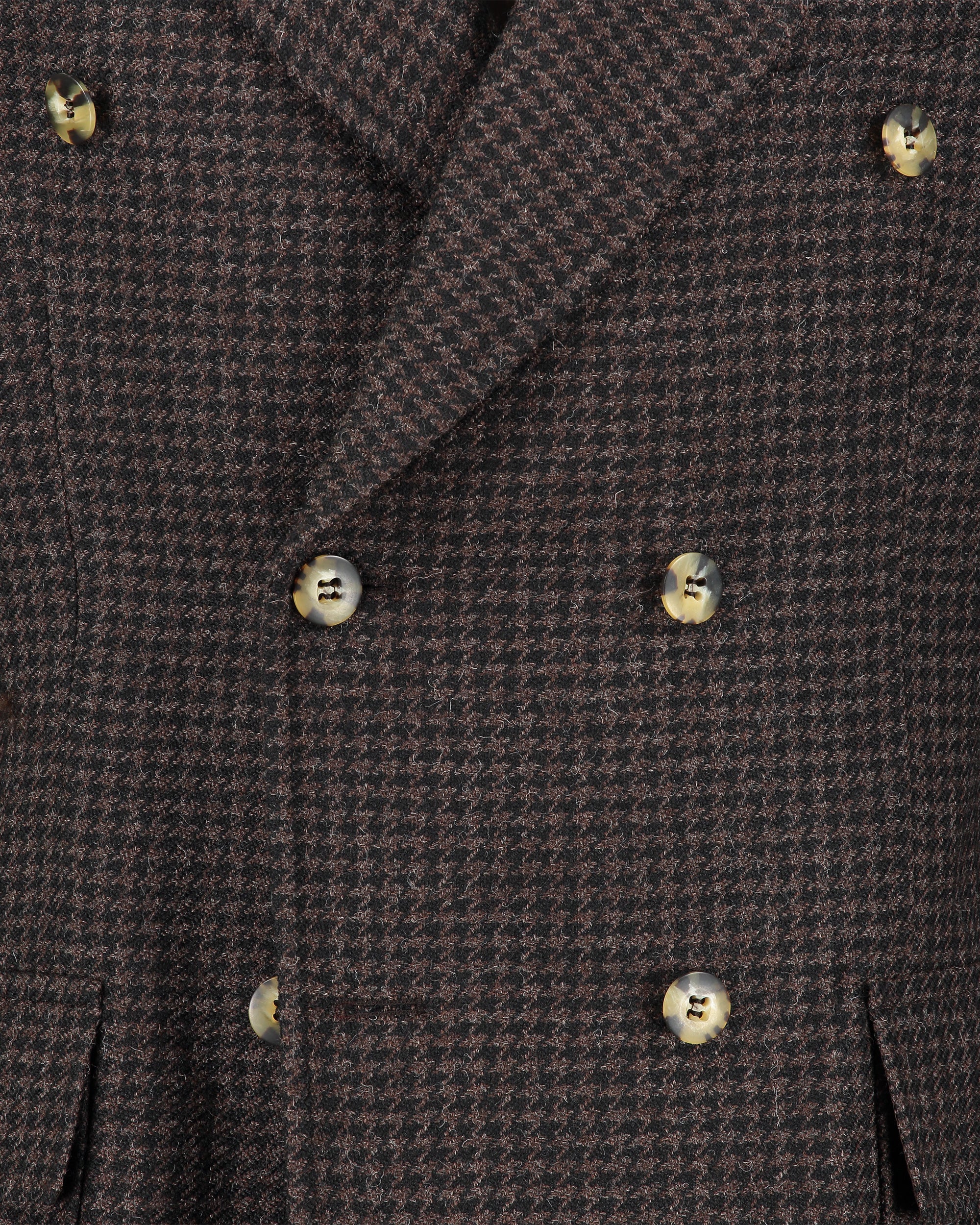 Corleone Brown Herringbone Double-Breasted Polo Coat