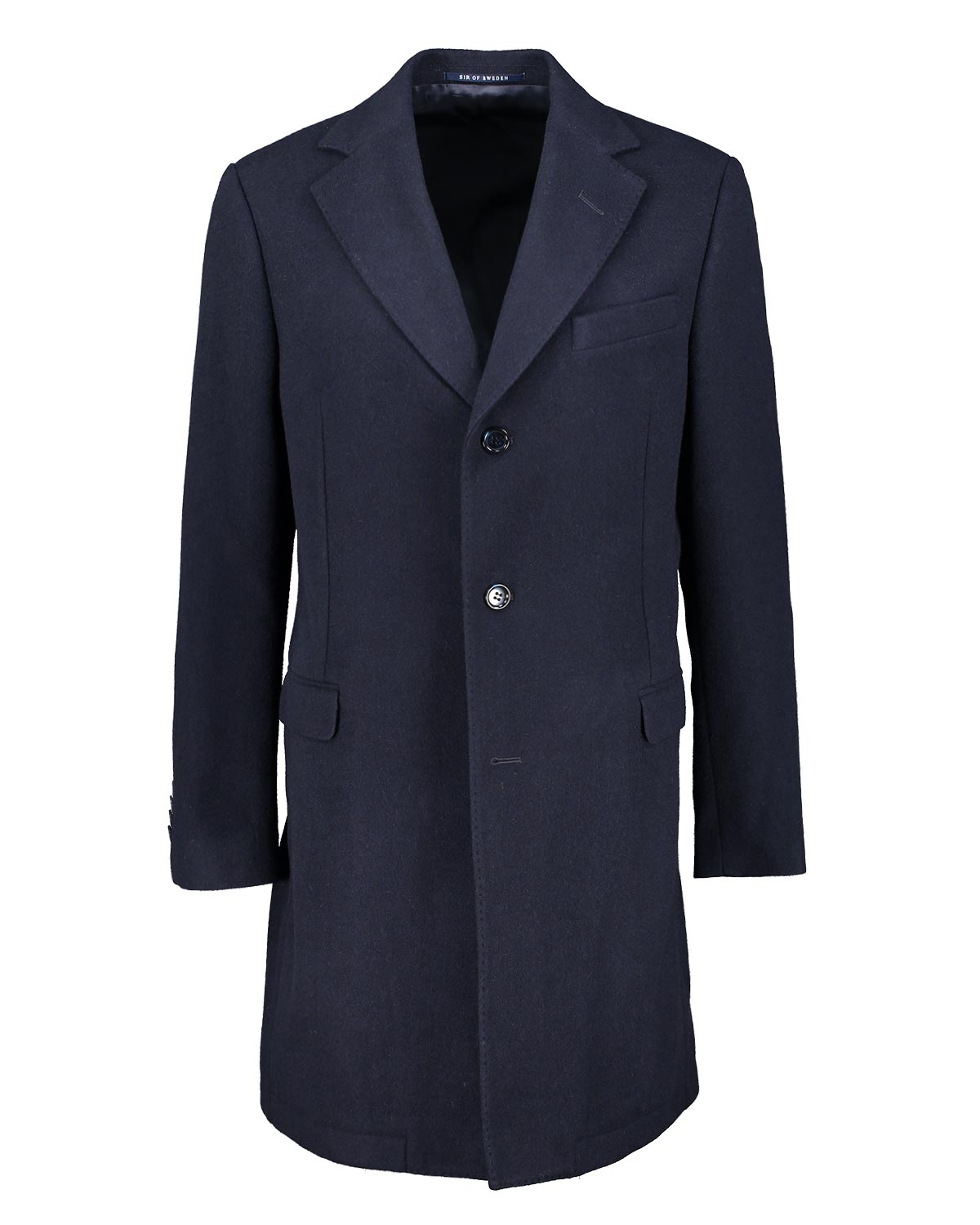 Navy blue coat on a white background
