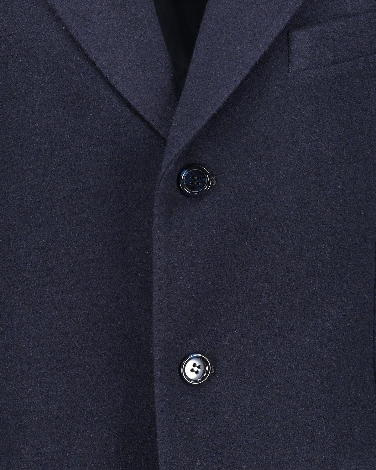 Close-up of a dark blue coat with buttons