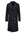 Navy blue double-breasted overcoat with  buttons on a white background