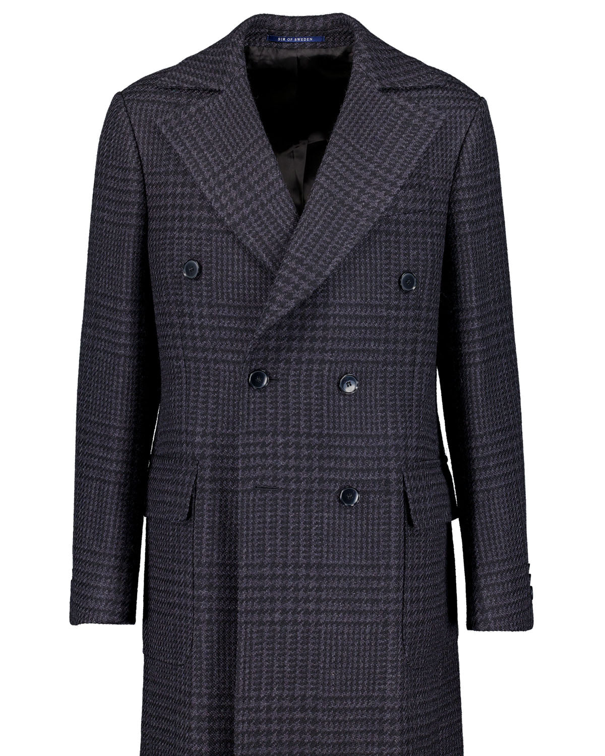 Coppola Grey Houndstooth Checked Polo Coat