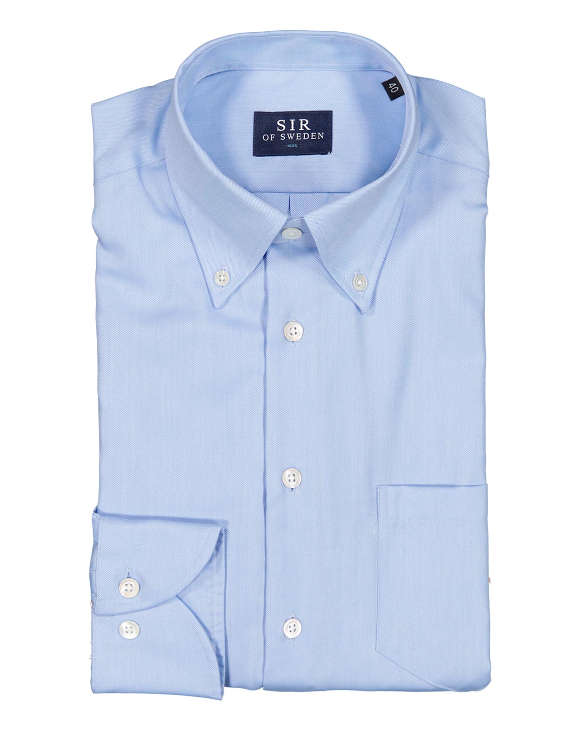 Light blue dress shirt with button details on a white background, featuring the brand 'SIR of Sweden'.