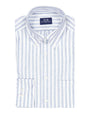 Jerry Navy Block Striped Linen shirt